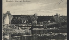 Zniszczony most w Skierniewicach.